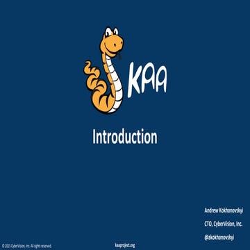 Hardware Lab. Andrew Kokhanovskyi. Kaa introduction