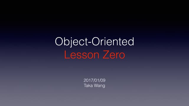 Object-oriented Basics
