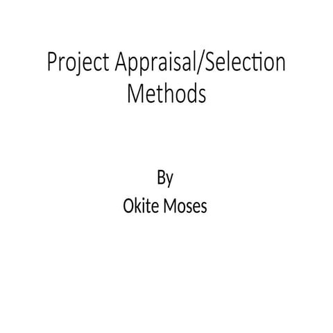 05project appraisal techniques umi by okite moses.ppt