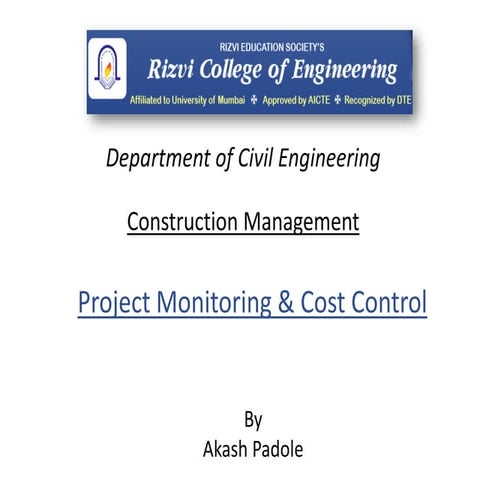 05 Project Monitoring &amp; Cost Control