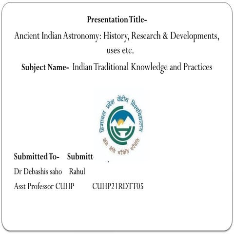 Inidan tradition nowsdege in phd research