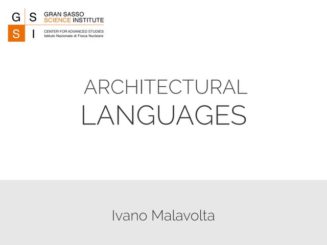 Introduction to ARCHITECTURAL LANGUAGES