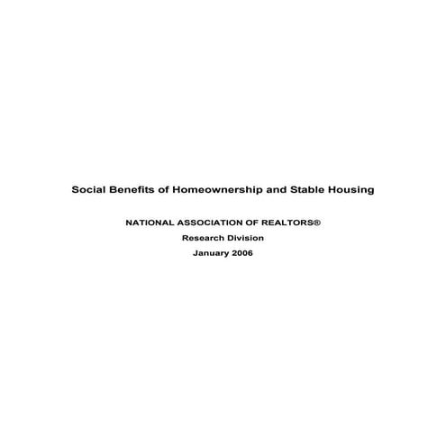 The Social Benefits Of Stable Housing