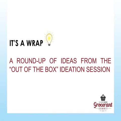 Susan Weller - It's a Wrap: A Round-up of Ideas from "Out of the Box" Ideatio...