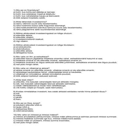 Väärtpaberite test