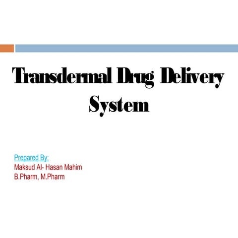 Transdermal drug delivery system