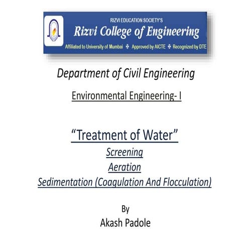 05 Treatment of water - Aeration and Sedimentation (C+F)