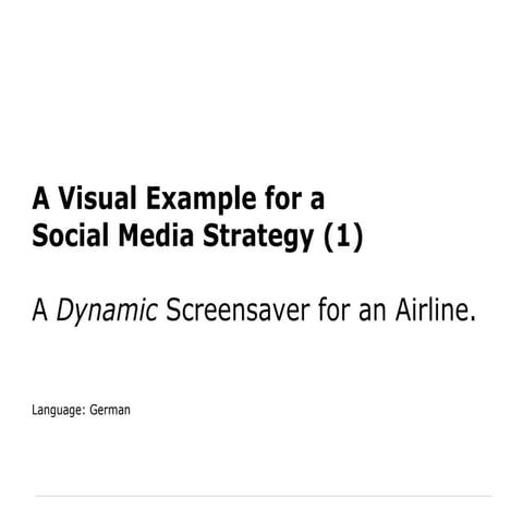 A dynamic Screensaver for Airlines. | PPT