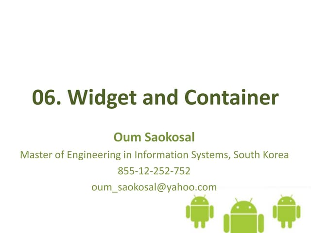 06. Android Basic Widget and Container