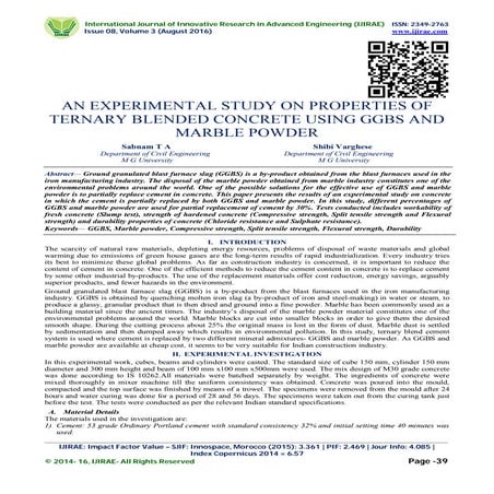 Mix Design of High Strength Concrete by Partially Replacement of Cement ...