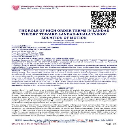 THE ROLE OF HIGH ORDER TERMS IN LANDAU THEORY TOWARD LANDAU-KHALATNIKOV EQUAT...