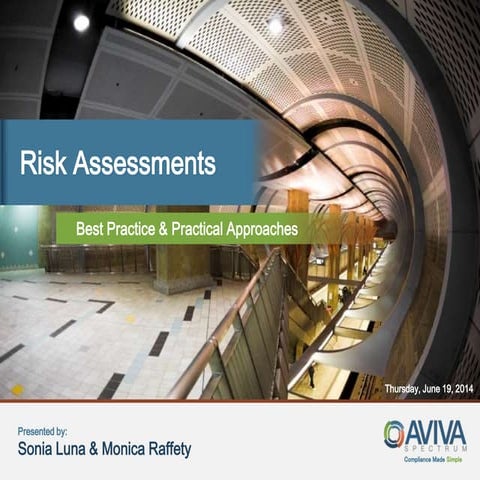 Risk Assessments Best Practice and Practical Approaches Webinar