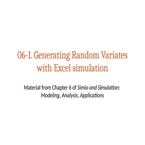Unit 3 random number generation, random-variate generation | PPTX