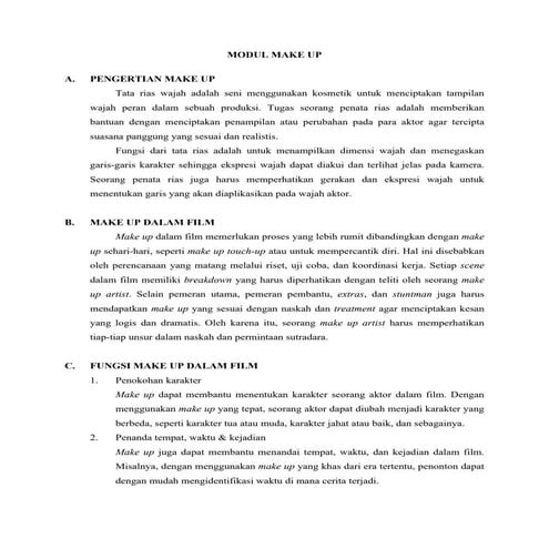 Bahan Ajar Modul Artistik Kelas Sinematografi