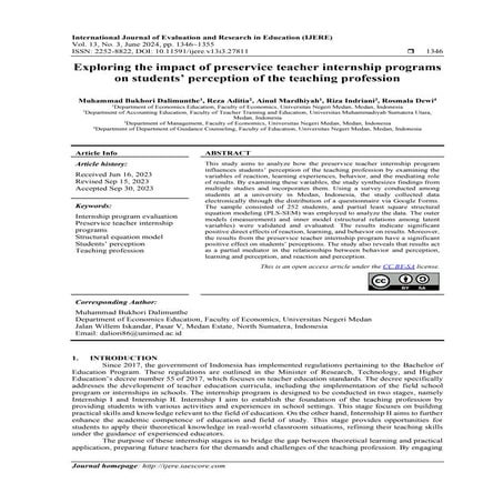 Exploring the impact of preservice teacher internship programs on ...