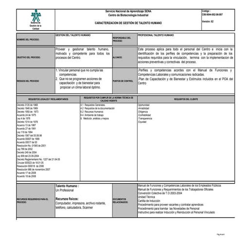 06   caracterizacion talento humano