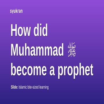 How our Muhammad (pbuh) become a prophet