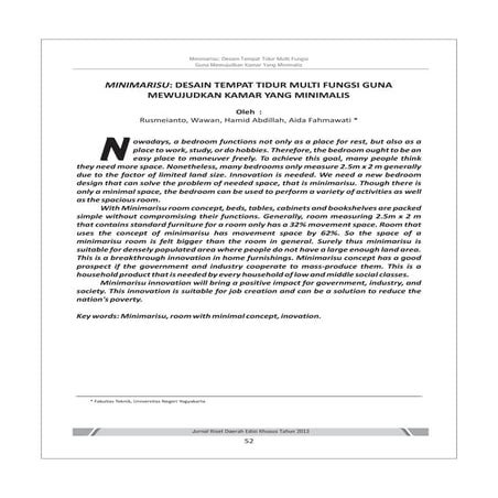 Minimarisu Desain Tempat Tidur Multifungsi Guna Mewujudkan Kamar Yang minimalis
