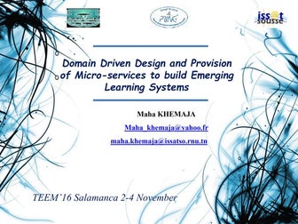 Domain Driven Design and Provision of Micro-services to build Emerging Learni...