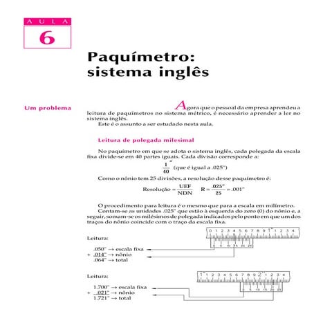 Leitura de Polegada no Paquímetro | PDF