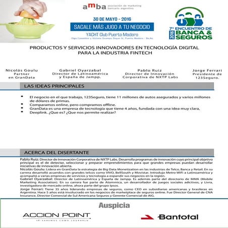 Productos y Servicios Innovadores en Tecnología Digital para la industria Fin...