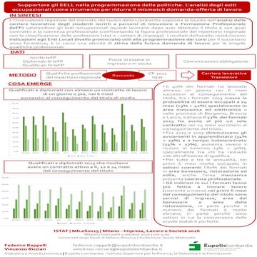 Federico Rappelli, Vincenzo Ricciari  Supportare gli EELL nella programmazione delle politiche. L'analisi degli esiti occupazionali come strumento per ridurre il mismatch domanda-offerta di lavoro