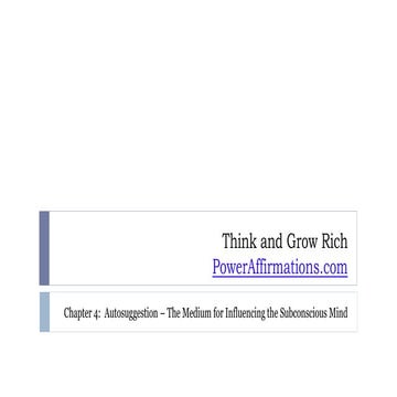 Think and Grow Rich Power Affirmations - Chapter 04 Autosuggestion