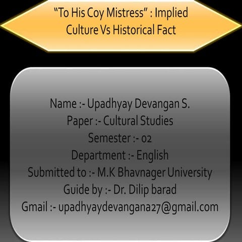 "To His Coy Mistress" 