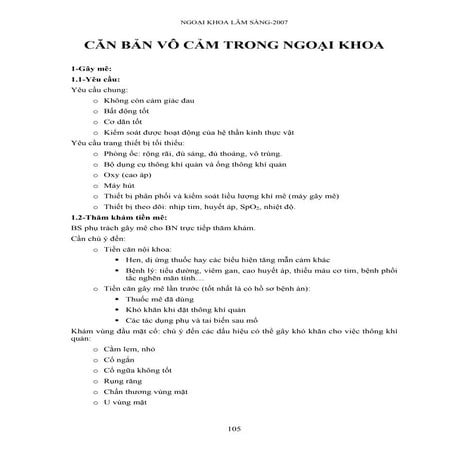 Vô cảm trong ngoại khoa