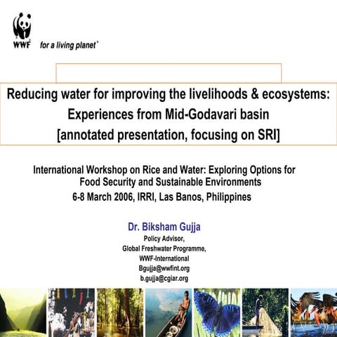 0603 Reducing Water for Improving the Livelihoods & Ecosystems: Experiences f...
