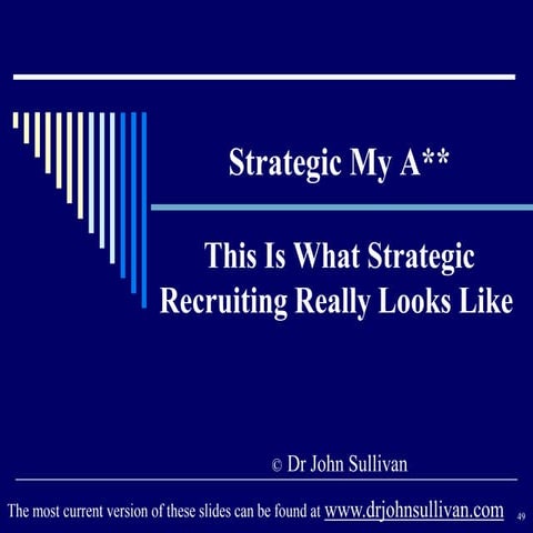 Strategic My A**, What Strategic Recruiting really looks like