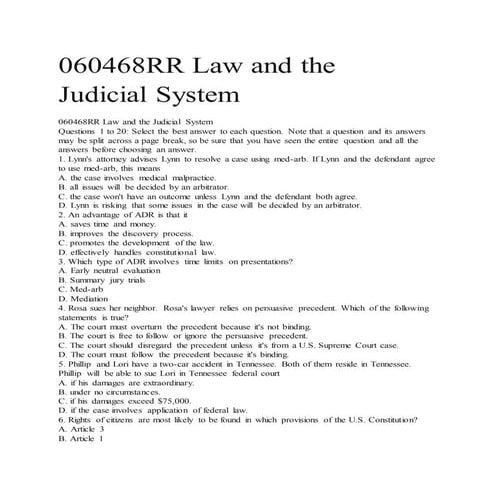 060468 rr law and the judicial system   assignments