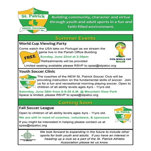 SP Athletic Assoc Events