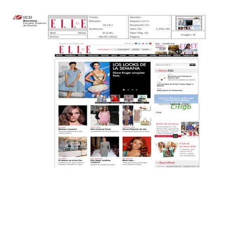 Clipping Elle 06/07/12 @ IED Barcelona