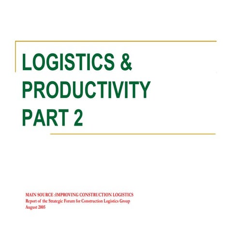 Supply Chain Management and Logistics in Construction | PPTX