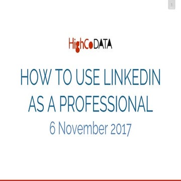 LINKEDIN - HIGHCO SHELF SERVICE - 06/11/2017