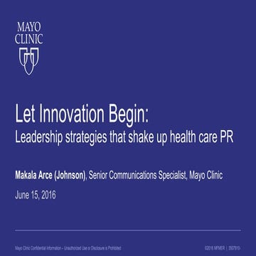 Ragan Communications Keynote: Leadership Strategies that Shake Up Health Care PR