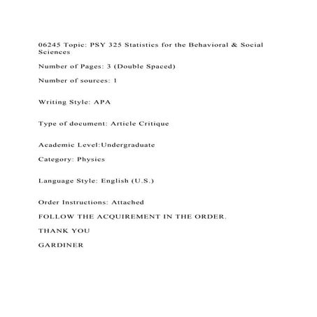 06245 Topic PSY 325 Statistics for the Behavioral & Social Scienc.docx