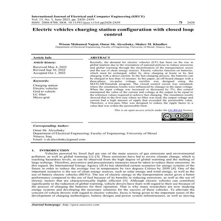 Electric vehicles charging station configuration with closed loop control
