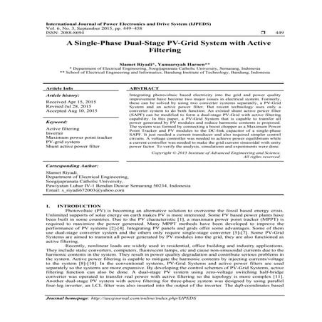 A Single-Phase Dual-Stage PV-Grid System with Active Filtering