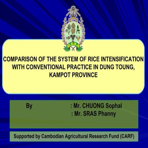0637 Comparison of the System of Rice Intensification with Conventional Pract...