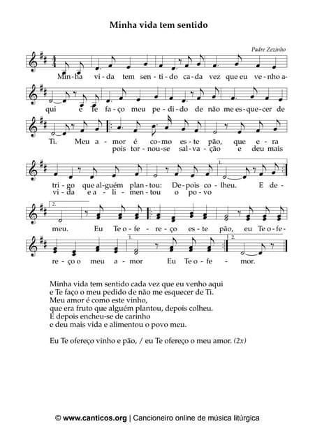 019 - Minha Vida Tem Sentido - Padre Zézinho (O Cri/Jo) | PDF