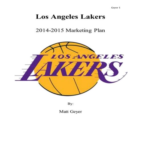 Los Angeles Lakers Marketing Plan
