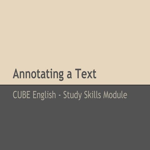 Annotating a text | PPTX
