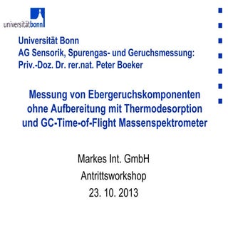 Measurement of boar taint compounds...