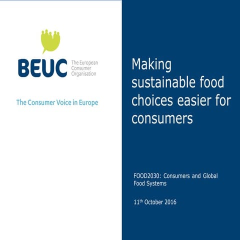 Making sustainable food choices easier for consumers