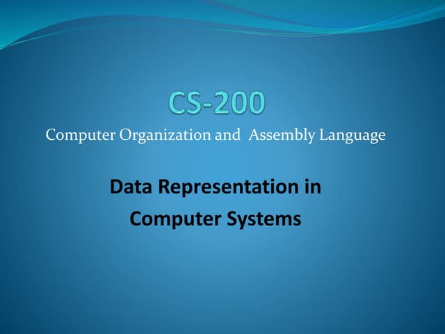Data Representation | PPT
