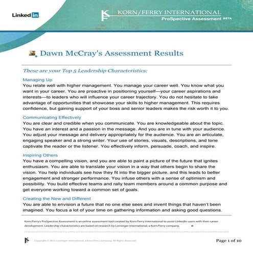 Dawn McCrayProSpective Assessment