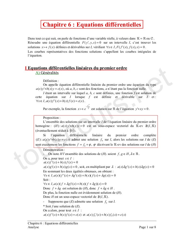 06 Equations Differentielles