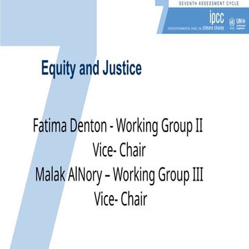 SB62 IPCC Side Event: Equity and Justice
